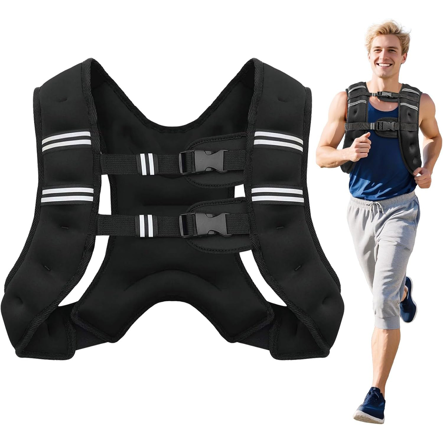 Crossfit Weight Vest - Weighted Vest with Reflective Stripes for