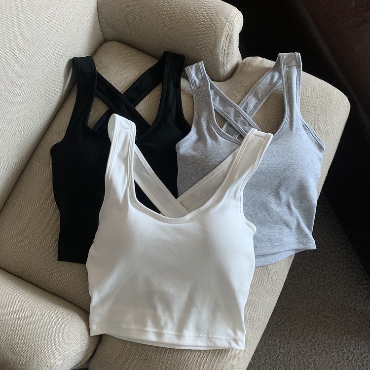 Summer Fashion Cross Back Stra - Crossfit Vest ulasan dan harga