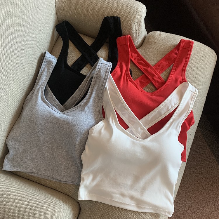 Summer Fashion Cross Back Stra - Crossfit Vest ulasan dan harga