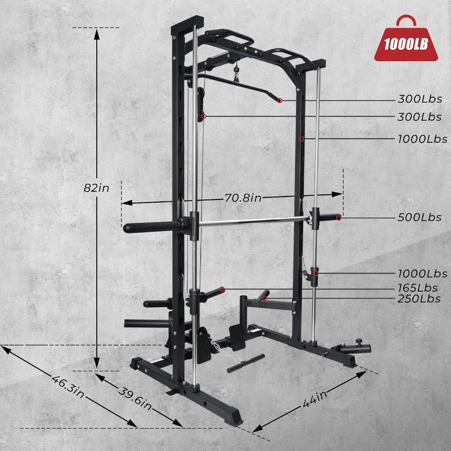 Smith Machine Power Rack with  - Landmine Barbell Attachment ulasan dan harga