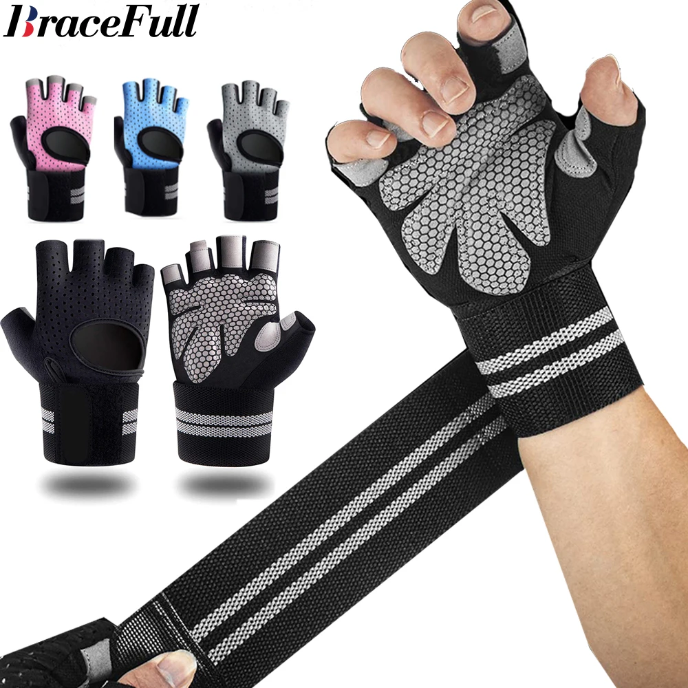 1Pair Half Finger Gym Fitness  - Crossfit Accessories ulasan dan harga