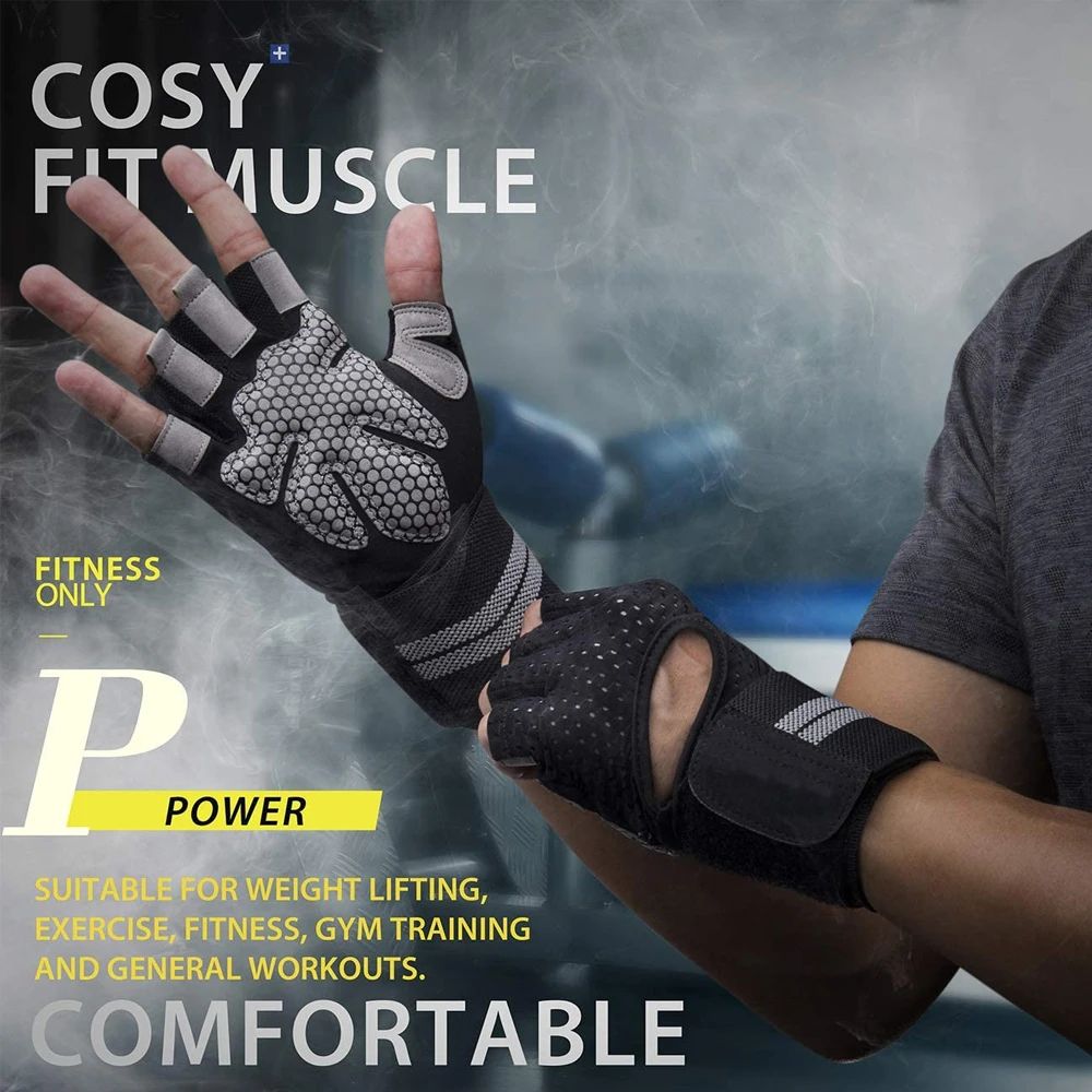1Pair Half Finger Gym Fitness  - Crossfit Accessories ulasan dan harga