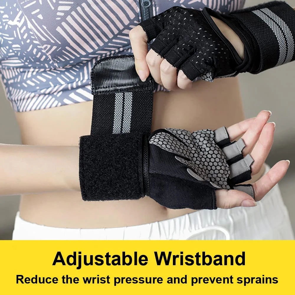 1Pair Half Finger Gym Fitness  - Crossfit Accessories ulasan dan harga