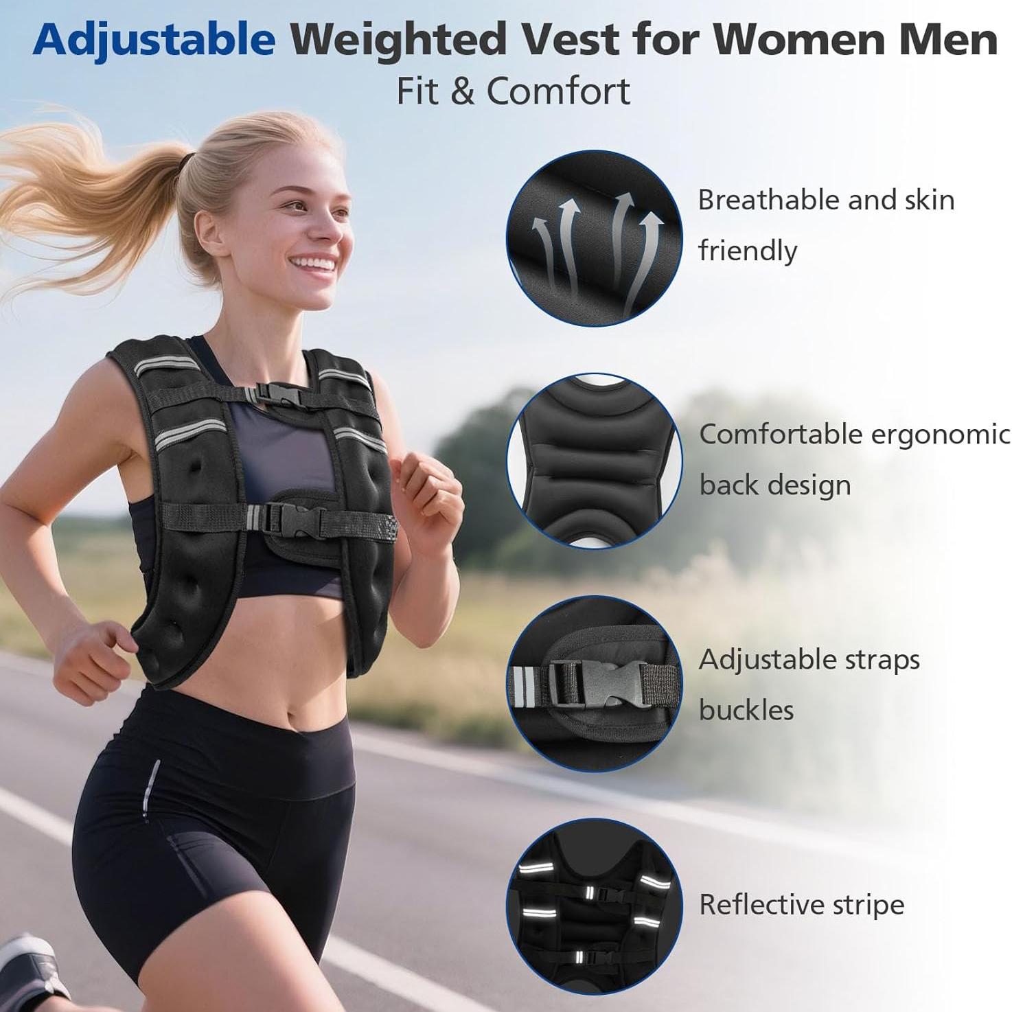 Weighted Vest with Reflective  - Crossfit Weight Vest ulasan dan harga